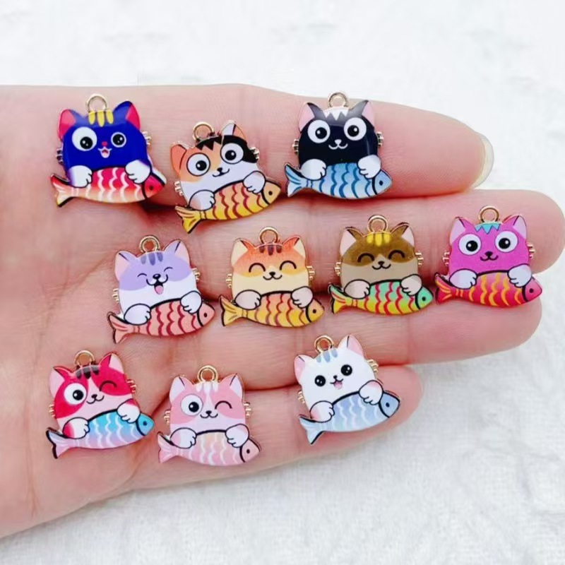 Phone Accessories Diy - 10 buah liontin hewan kartun lucu
