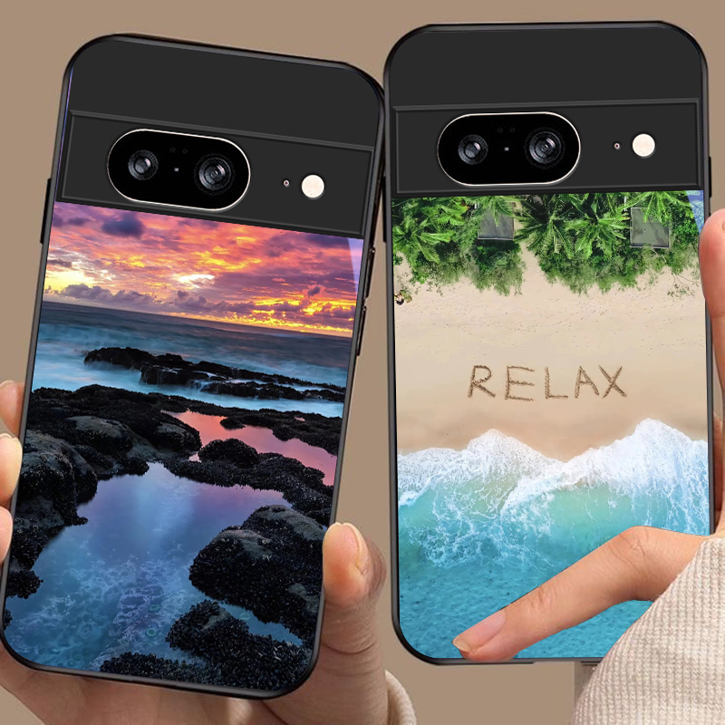 Google Pixel 8A - Pemandangan Matahari Terbenam di Pantai untuk