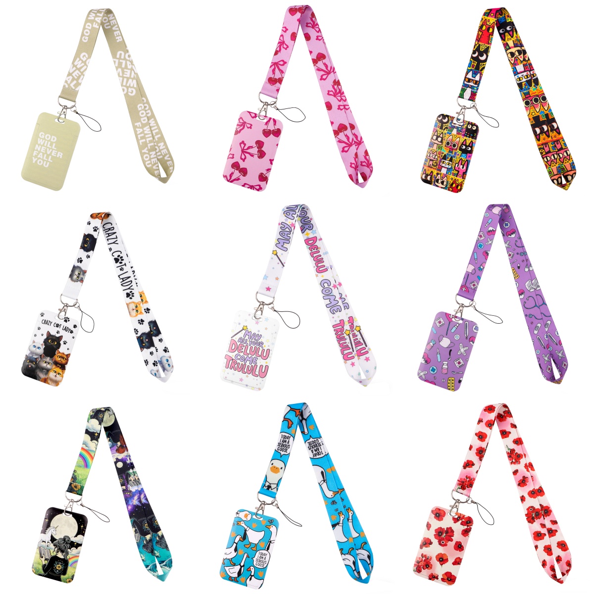 Phone Accessories Business - Tali Gantungan Bunga Merah dengan Tempat
