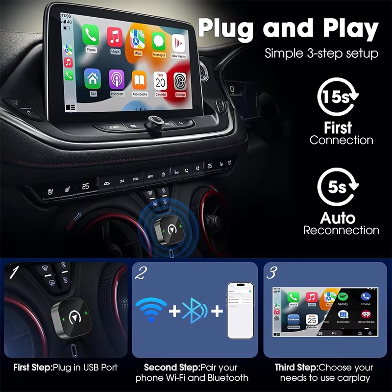 Adaptor CarPlay Nirkabel 2-in- - Phone Accessories Business ulasan dan harga