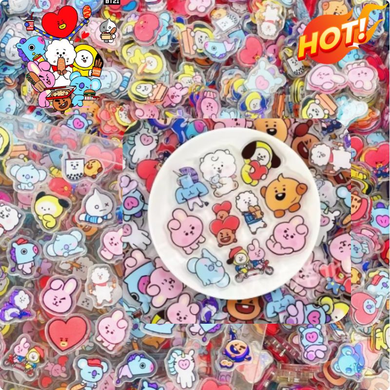 100 Mini BT21 Plat Akrilik DIY - Phone Accessories Diy ulasan dan harga