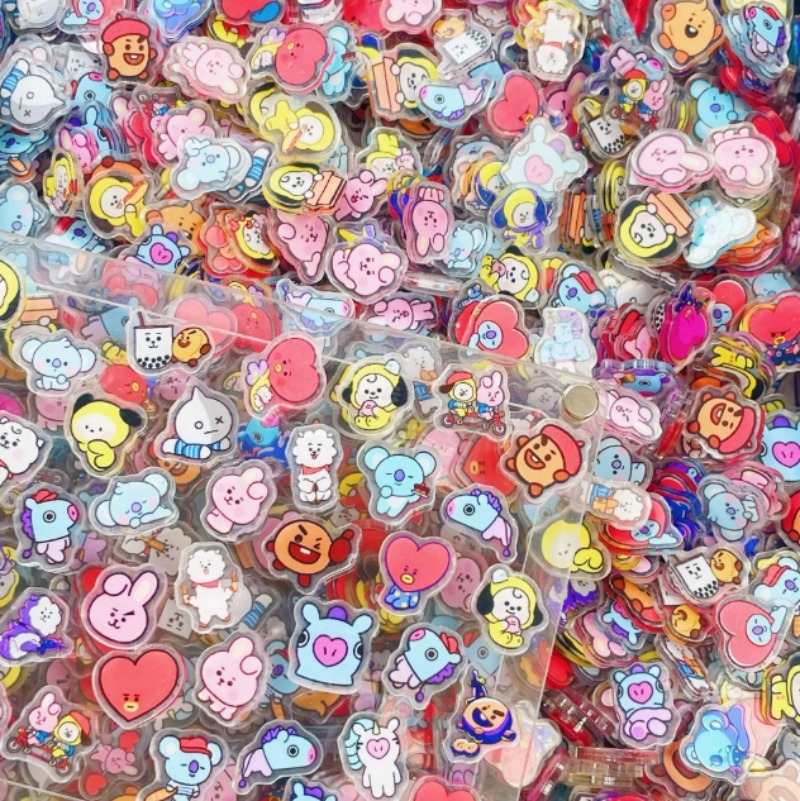 100 Mini BT21 Plat Akrilik DIY - Phone Accessories Diy ulasan dan harga