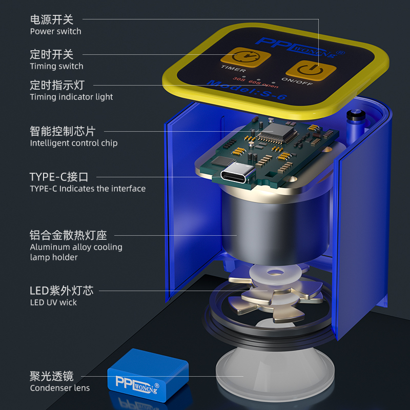 PPD lampu Curing UV cerdas min - Phone Sanitizer Uv ulasan dan harga